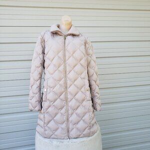 Kenneth Cole‎ Reaction Long Puffer Jacket Women XL Beige Down/Polyester